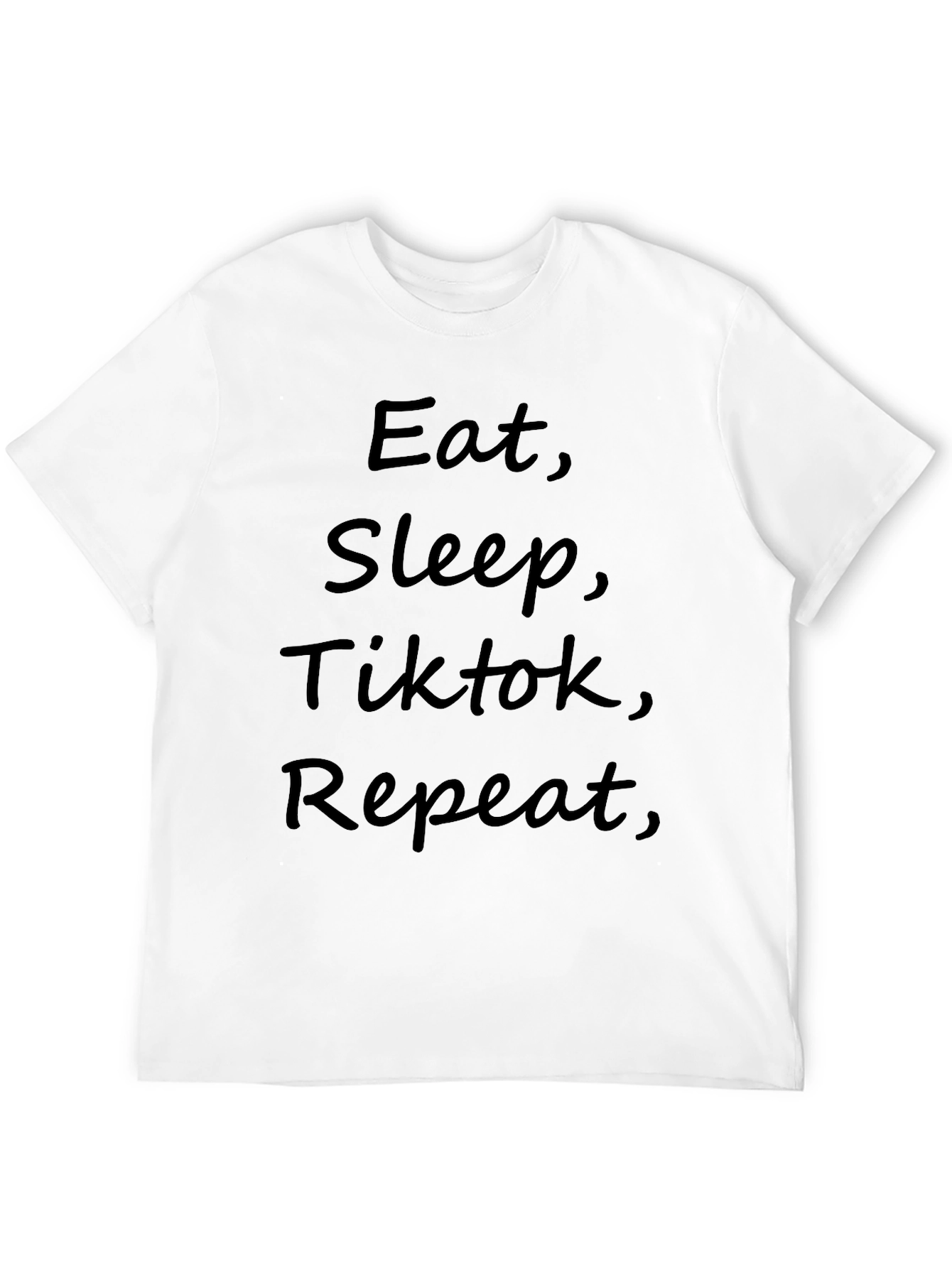 Eat Sleep TikTok Repeat Mens Black T-Shirt