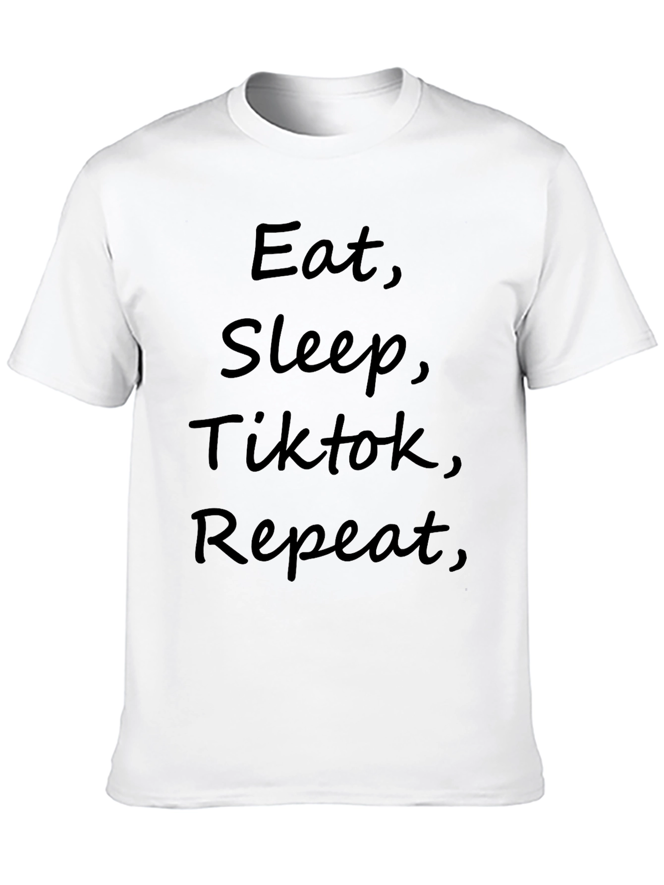 Eat Sleep TikTok Repeat Mens Black T-Shirt