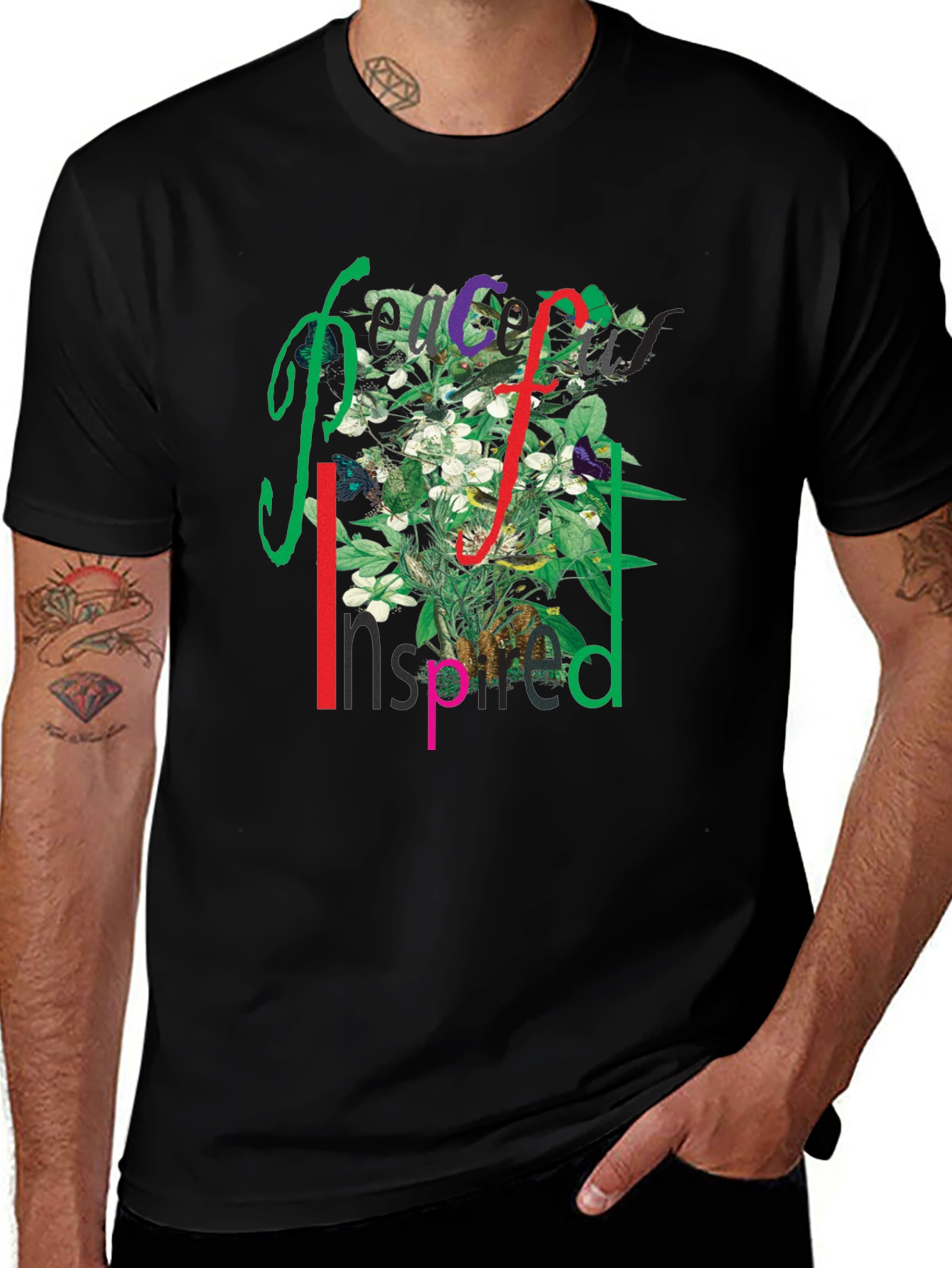 Peace Inspired Floral Graphic T-Shirt