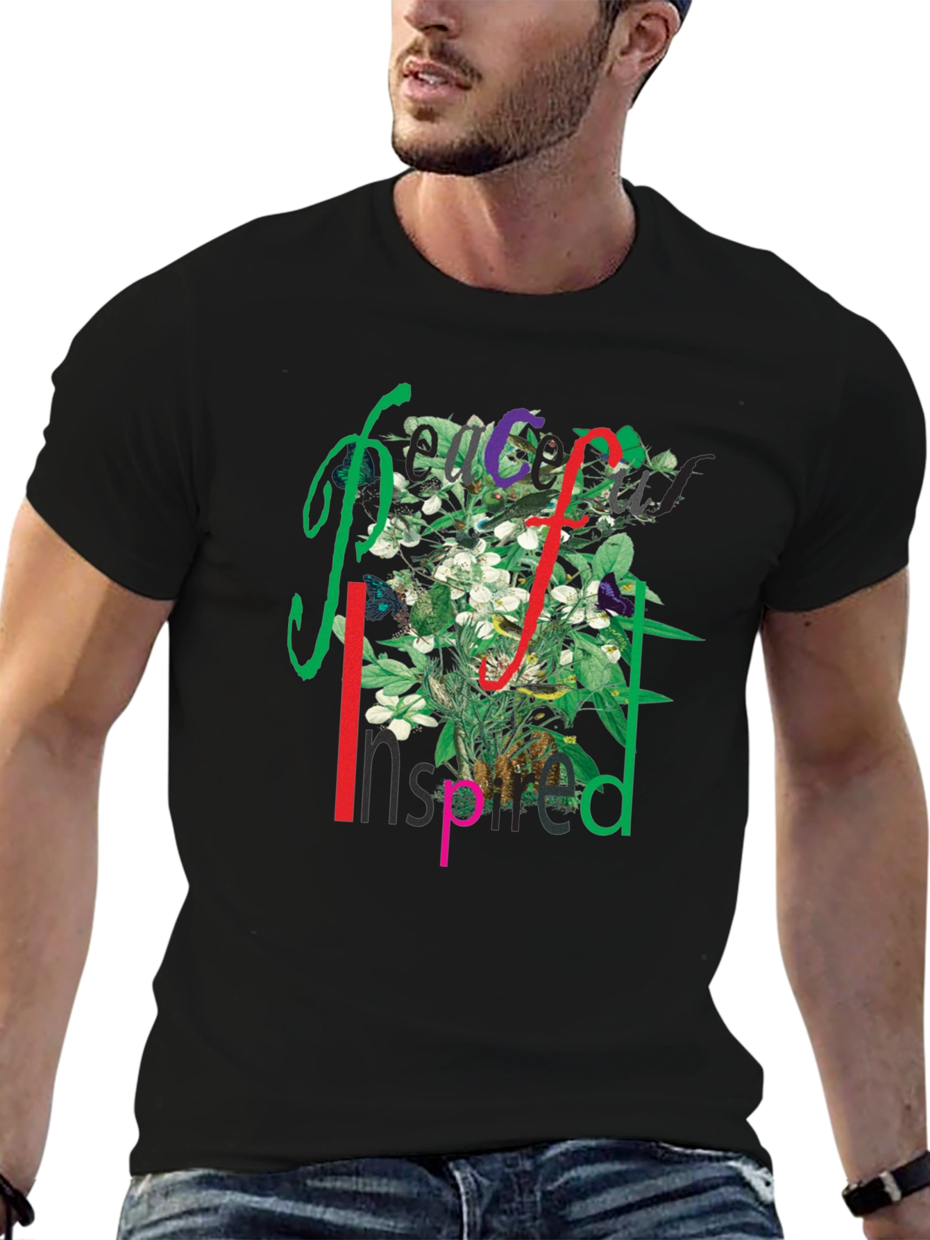 Peace Inspired Floral Graphic T-Shirt