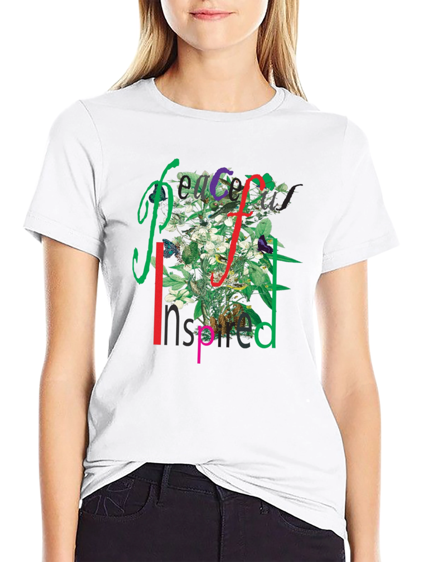 Peace Inspired Floral Graphic T-Shirt