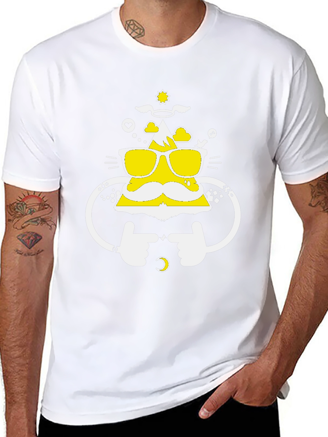 Funny Mountain Graphic Tee - Black Cotton T-Shirt