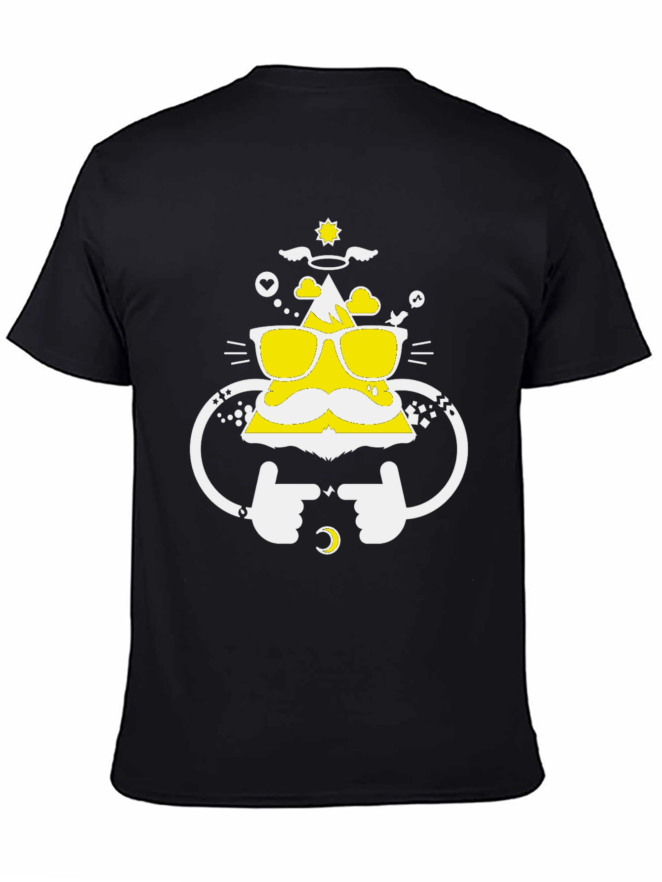 Funny Mountain Graphic Tee - Black Cotton T-Shirt