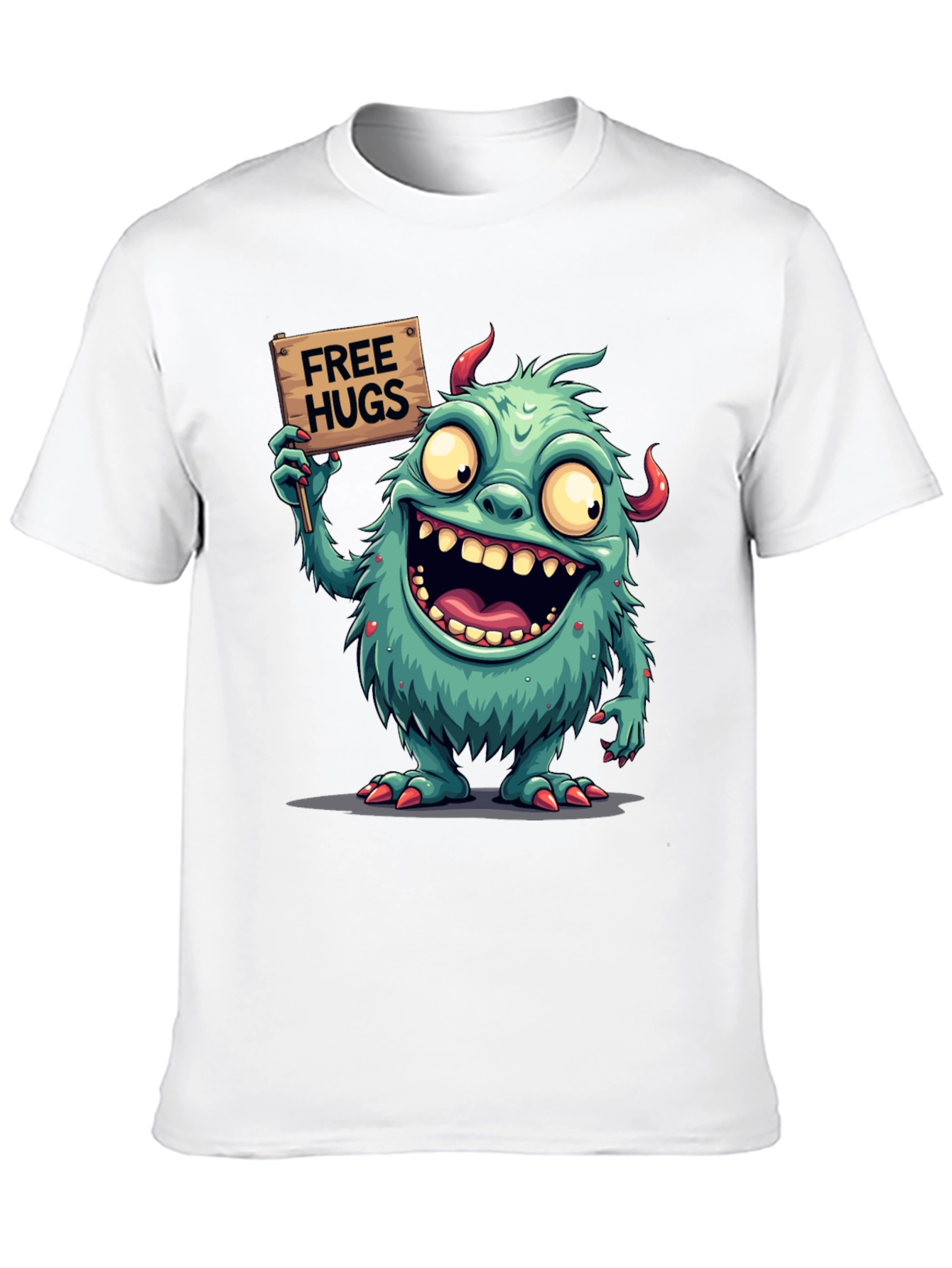 Monster Free Hugs Graphic Tee - Comfy Black T-Shirt