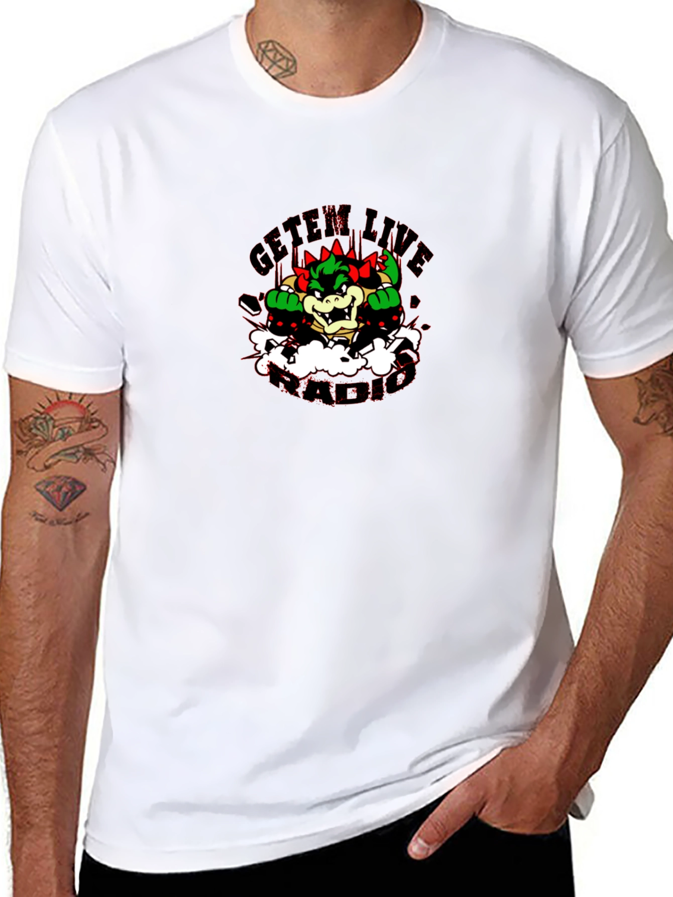 Bowser GetEm Live Black T-Shirt