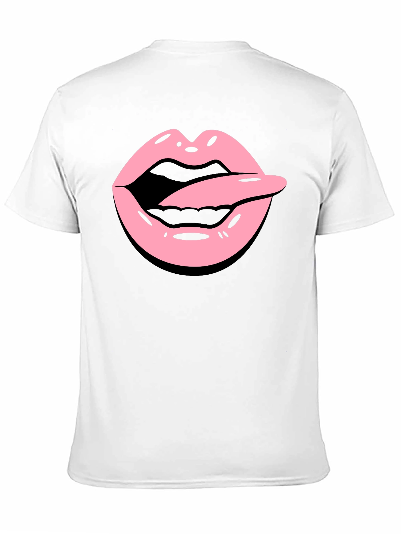 Tongue Out Graphic Tee - Black Cotton Blend Shirt