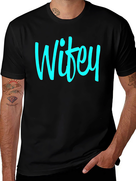 Wifey Graphic T-Shirt - Modern Crew Neck Tee
