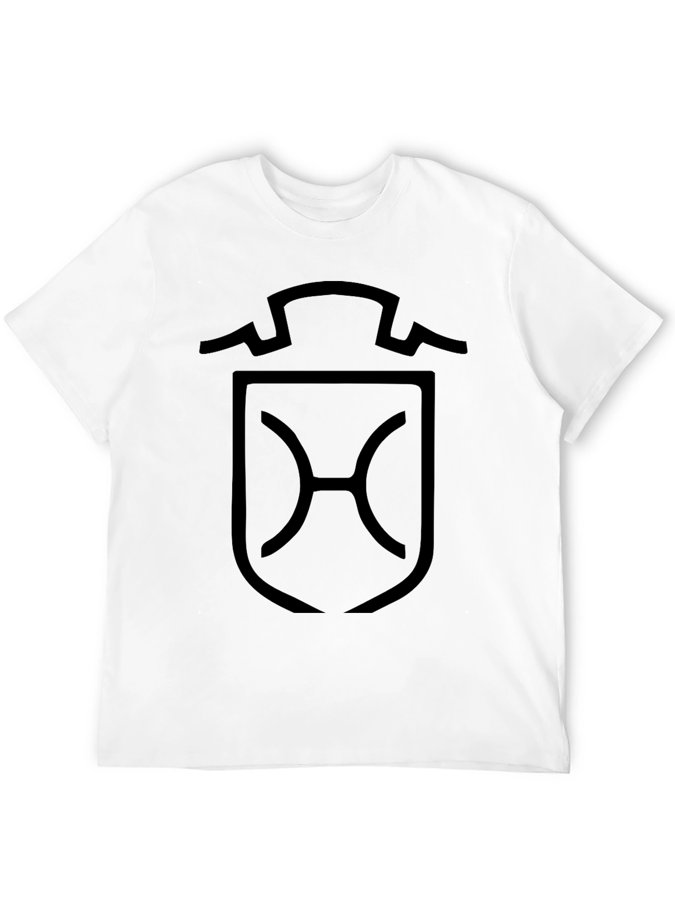 Minimalist Black T-Shirt with Shield Graphic