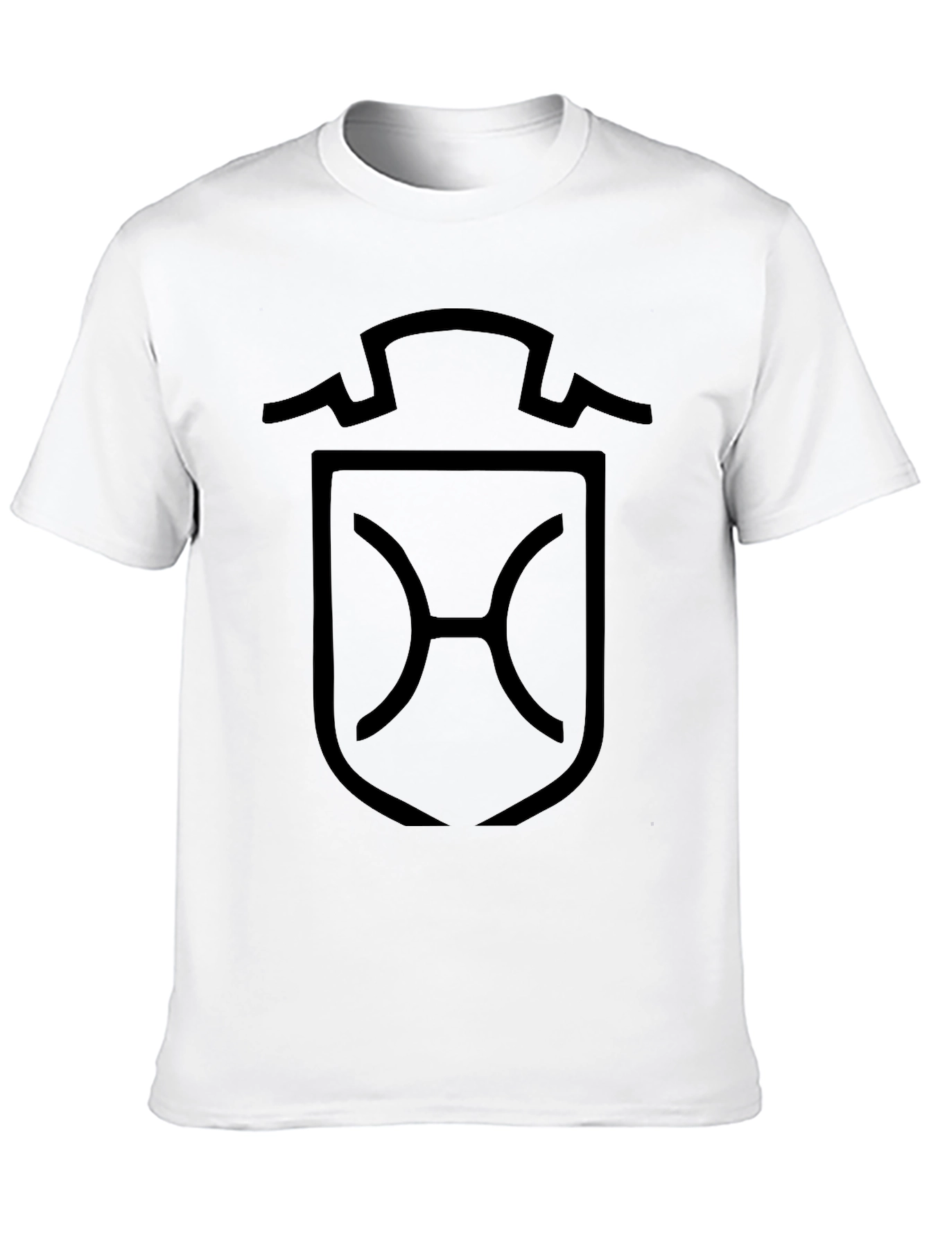 Minimalist Black T-Shirt with Shield Graphic
