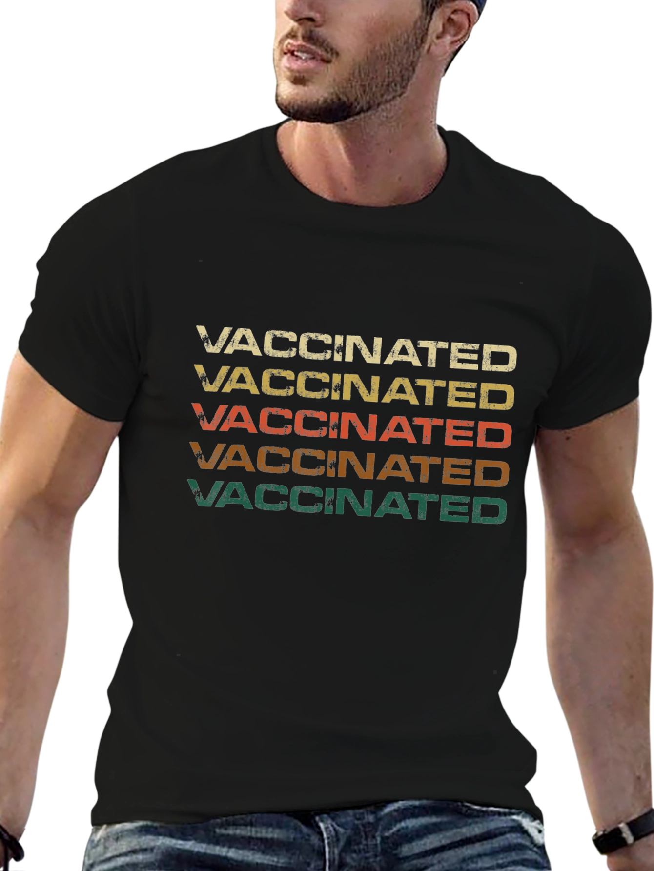 Vaccinated Retro Style T-Shirt