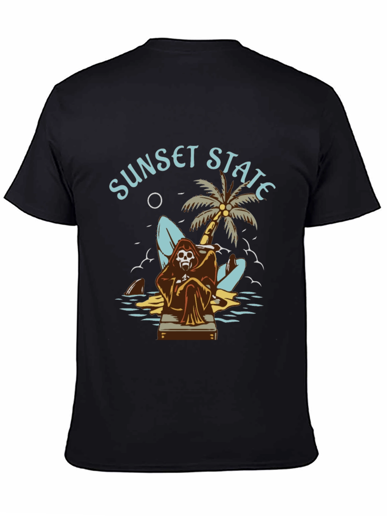 Sunset State Graphic Tee - Grim Reaper Beach Design