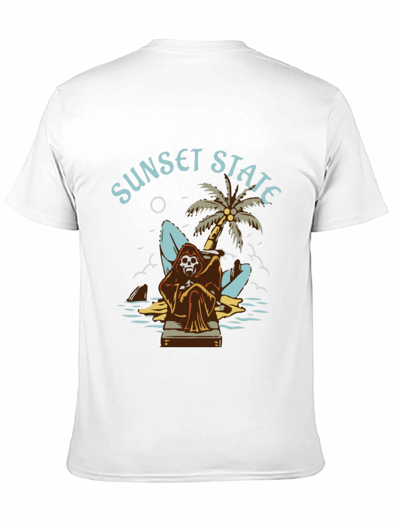Sunset State Graphic Tee - Grim Reaper Beach Design