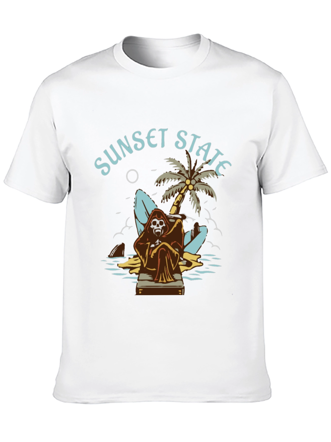 Sunset State Graphic Tee - Grim Reaper Beach Design