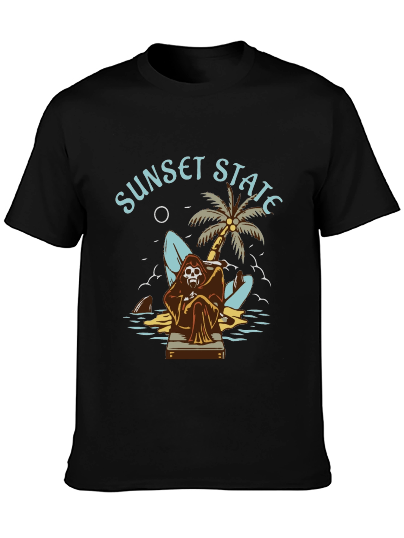 Sunset State Graphic Tee - Grim Reaper Beach Design
