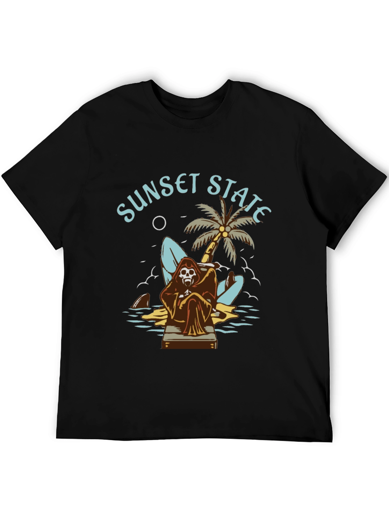 Sunset State Graphic Tee - Grim Reaper Beach Design