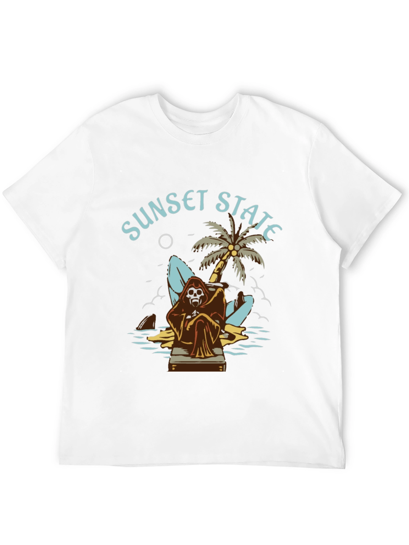 Sunset State Graphic Tee - Grim Reaper Beach Design
