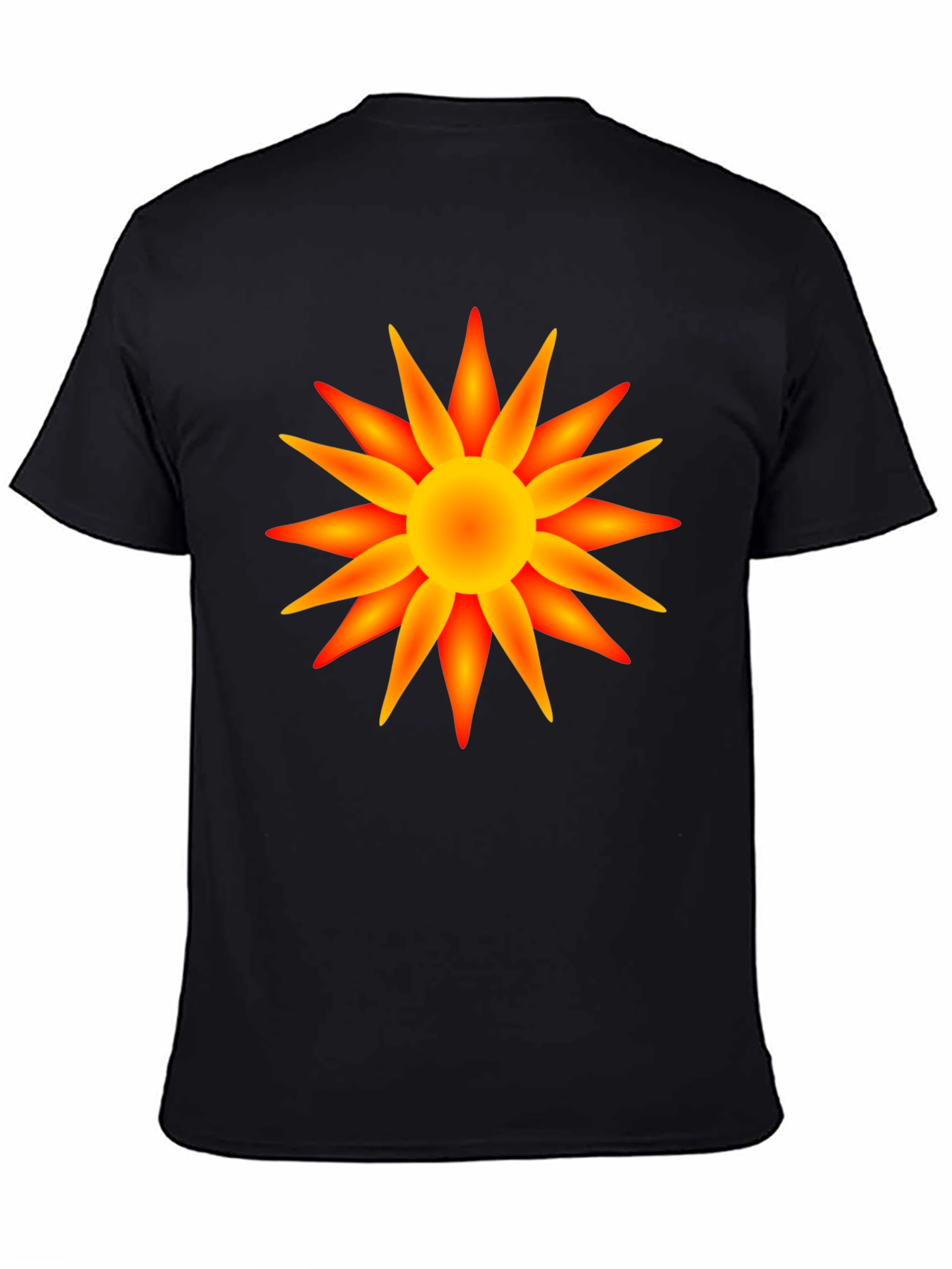 Radiant Sun Graphic T-Shirt - Bold Black Cotton Tee