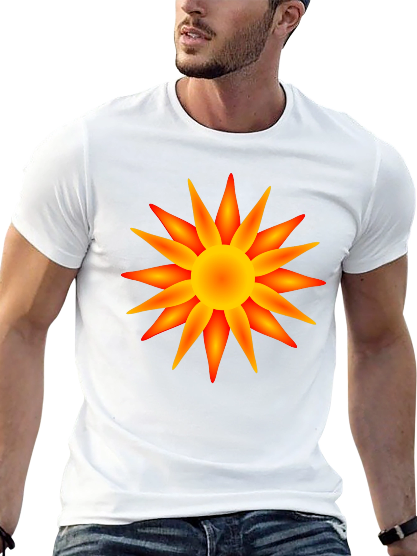 Radiant Sun Graphic T-Shirt - Bold Black Cotton Tee