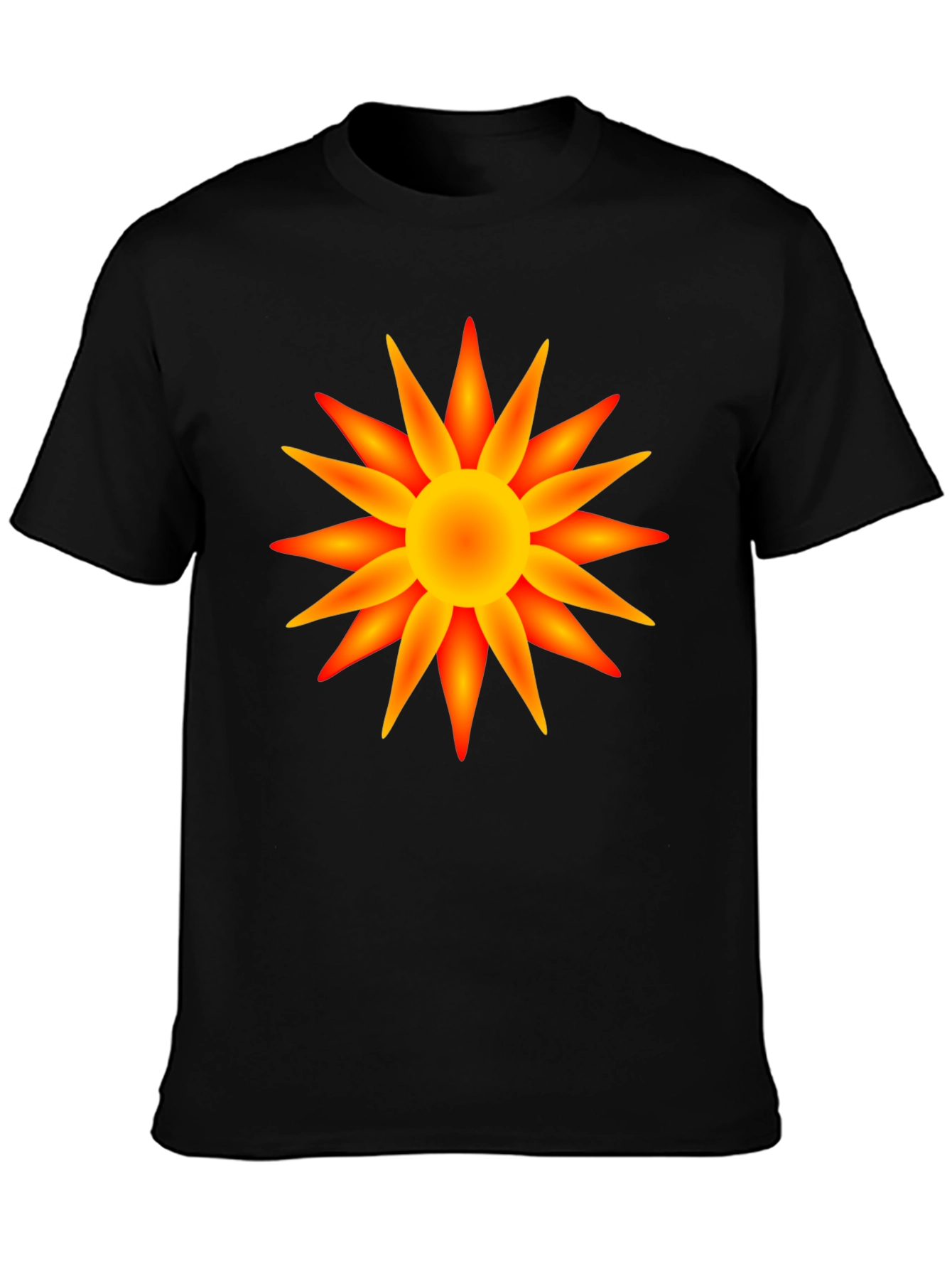 Radiant Sun Graphic T-Shirt - Bold Black Cotton Tee