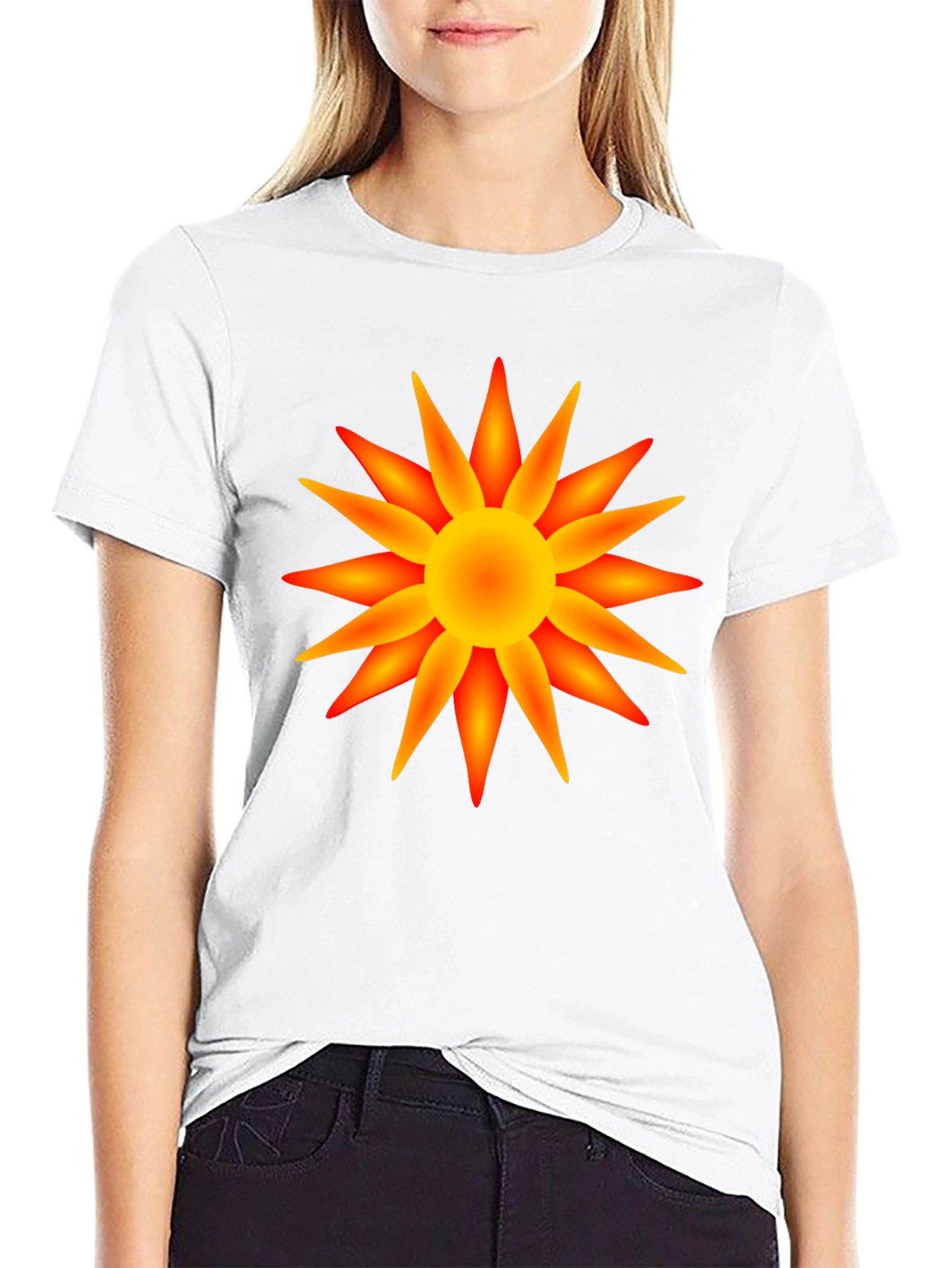 Radiant Sun Graphic T-Shirt - Bold Black Cotton Tee