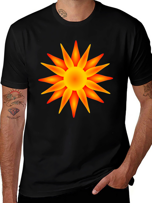 Radiant Sun Graphic T-Shirt - Bold Black Cotton Tee
