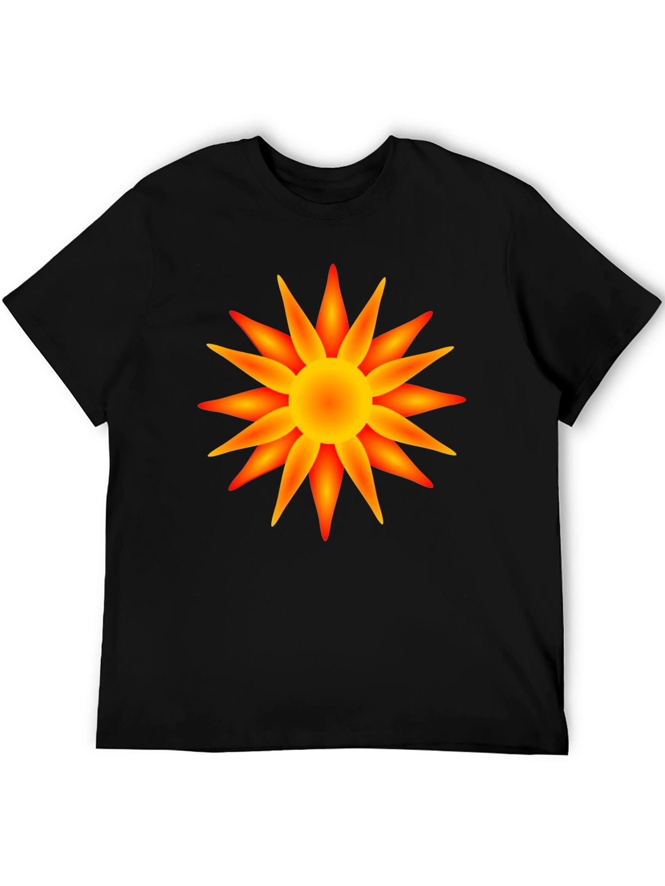 Radiant Sun Graphic T-Shirt - Bold Black Cotton Tee