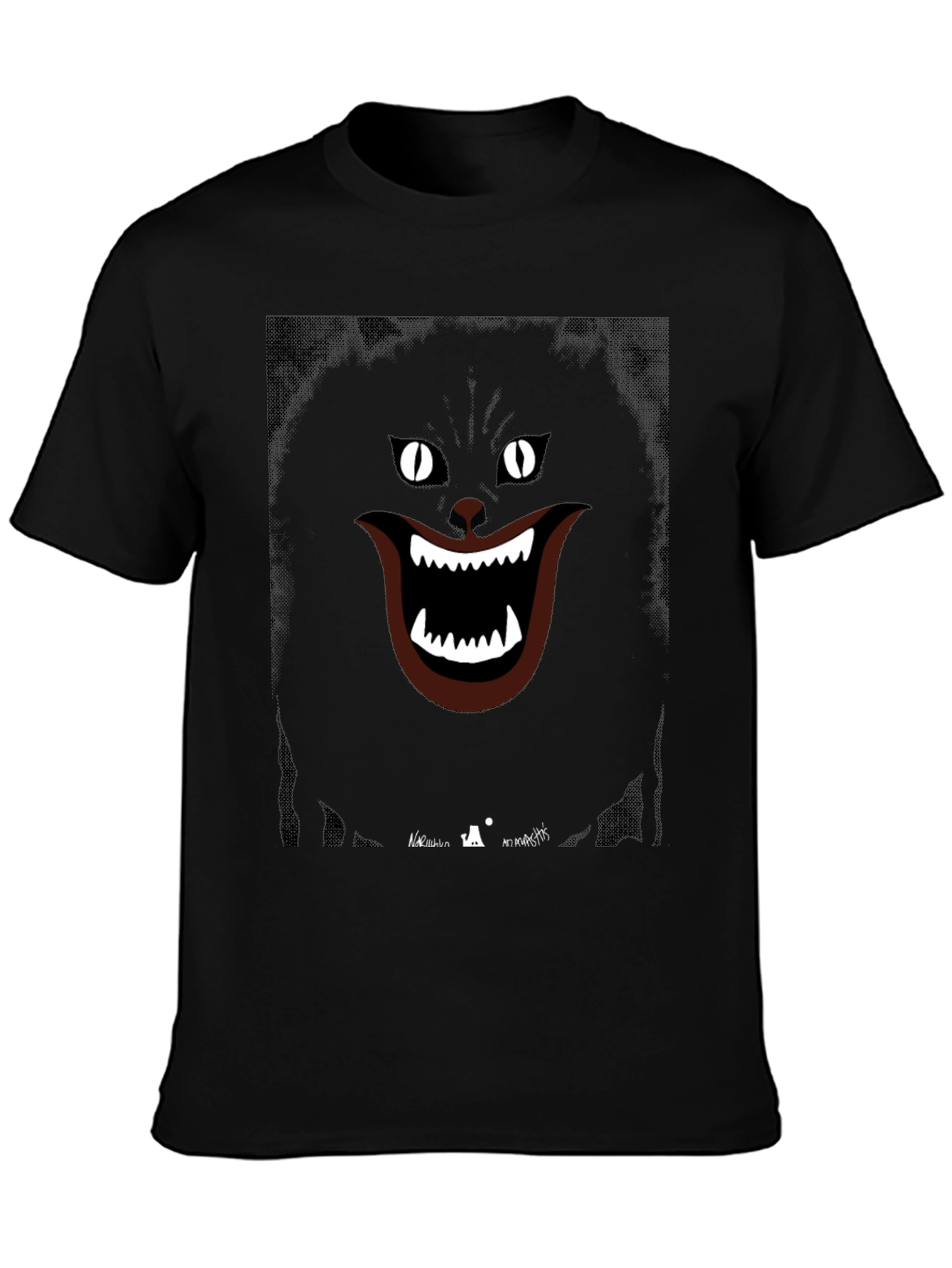 Grinning Cat Graphic Tee - Spooky Style