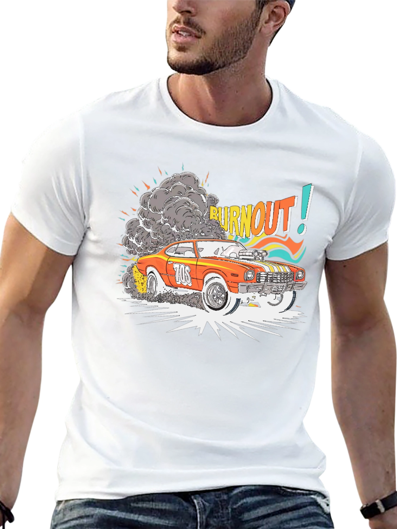 Burnout Car Graphic T-Shirt