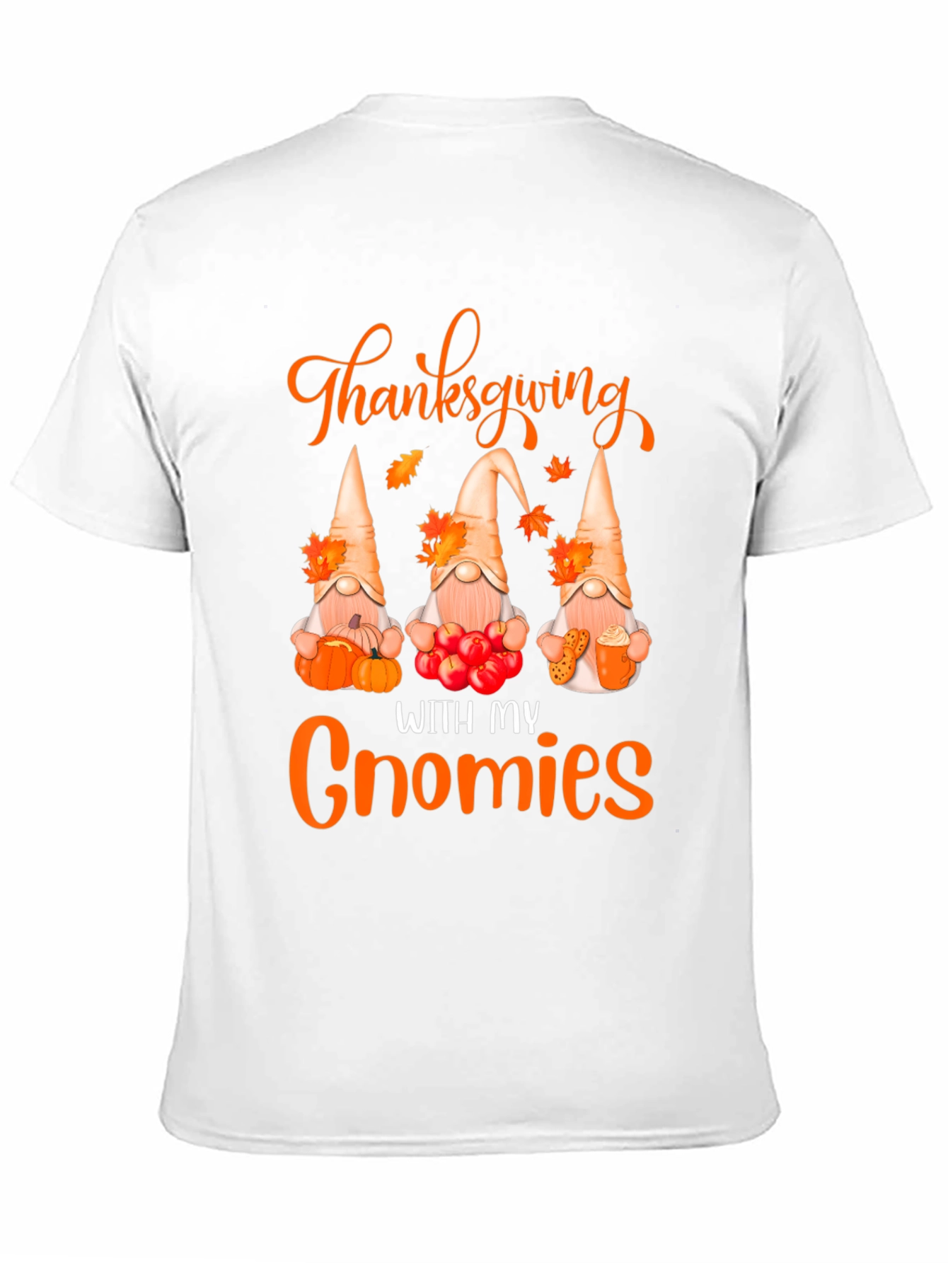 Thanksgiving With My Gnomies Black T-Shirt