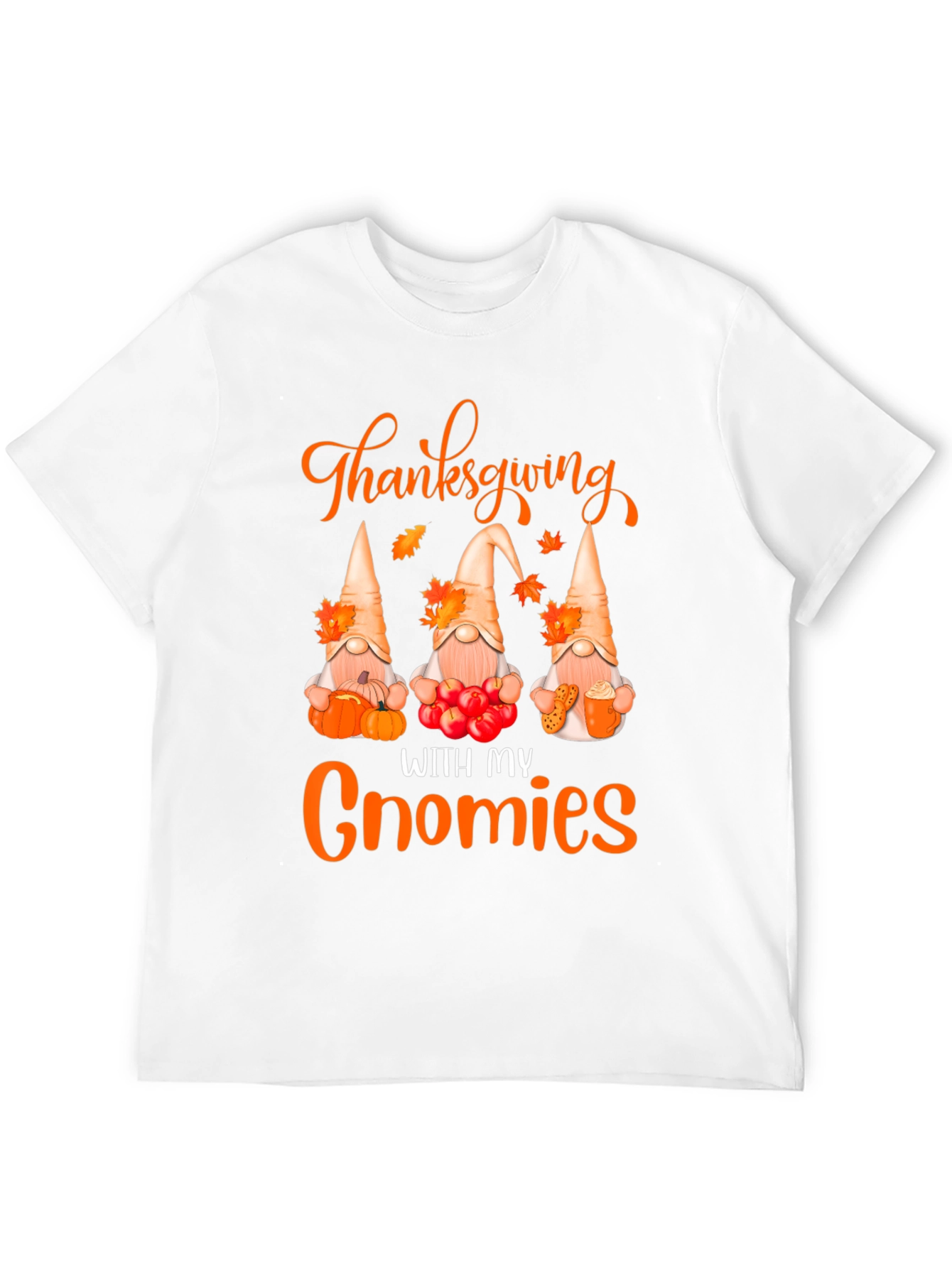 Thanksgiving With My Gnomies Black T-Shirt