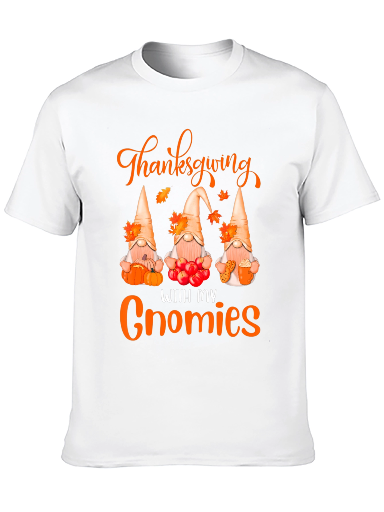 Thanksgiving With My Gnomies Black T-Shirt