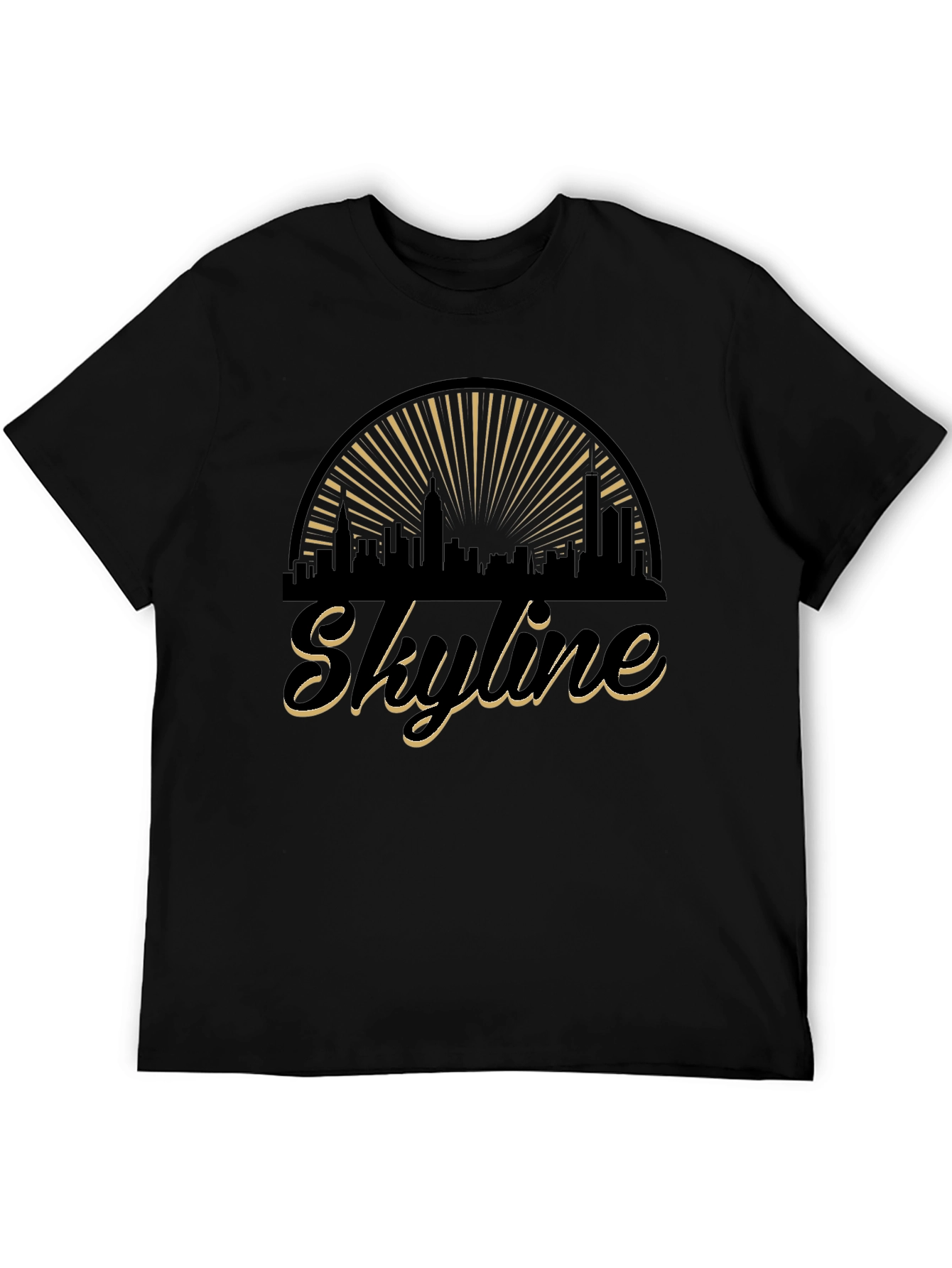 Skyline Graphic T-Shirt - Stylish Black Tee