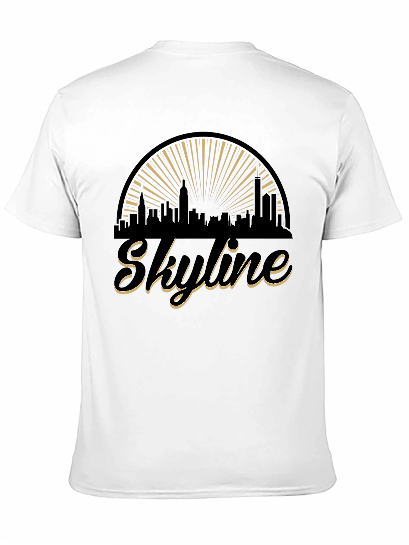Skyline Graphic T-Shirt - Stylish Black Tee