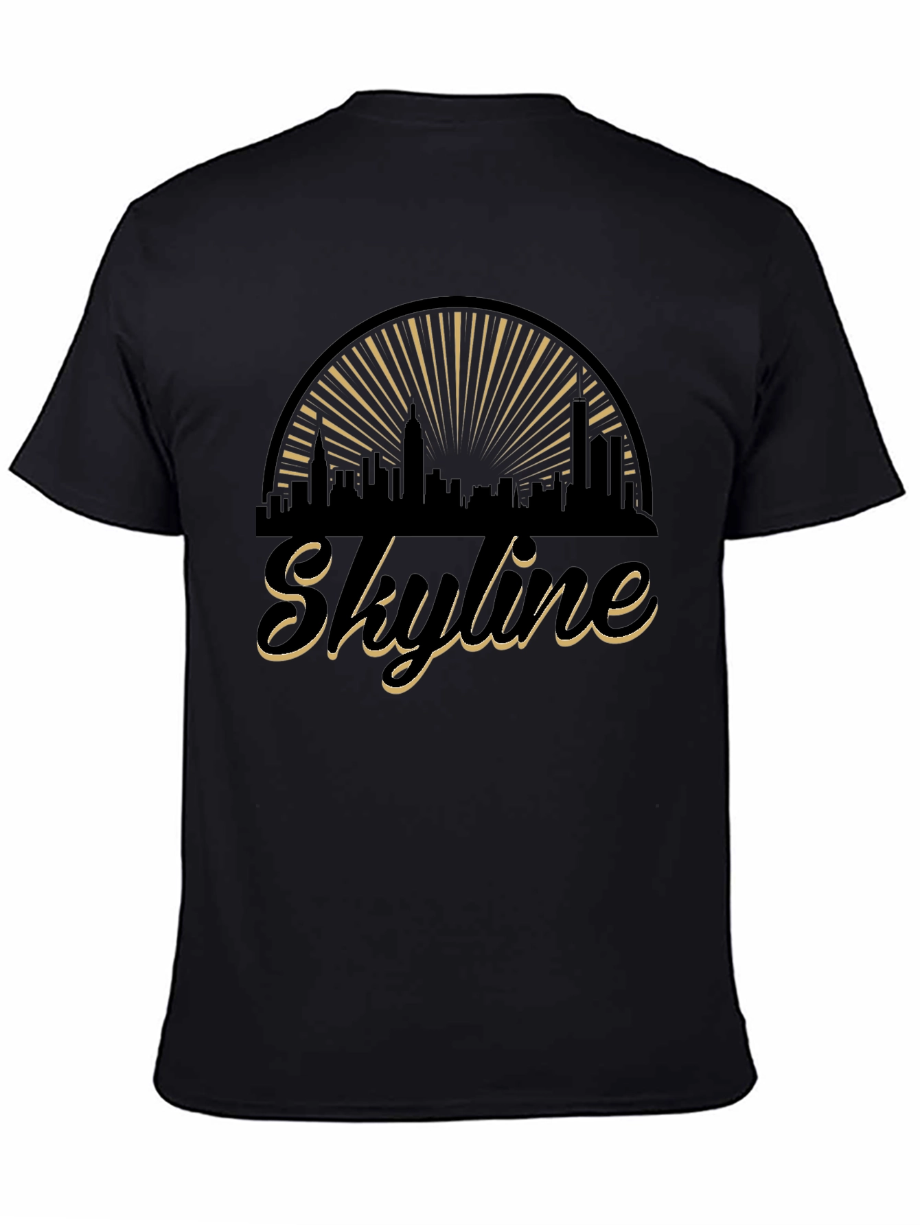 Skyline Graphic T-Shirt - Stylish Black Tee