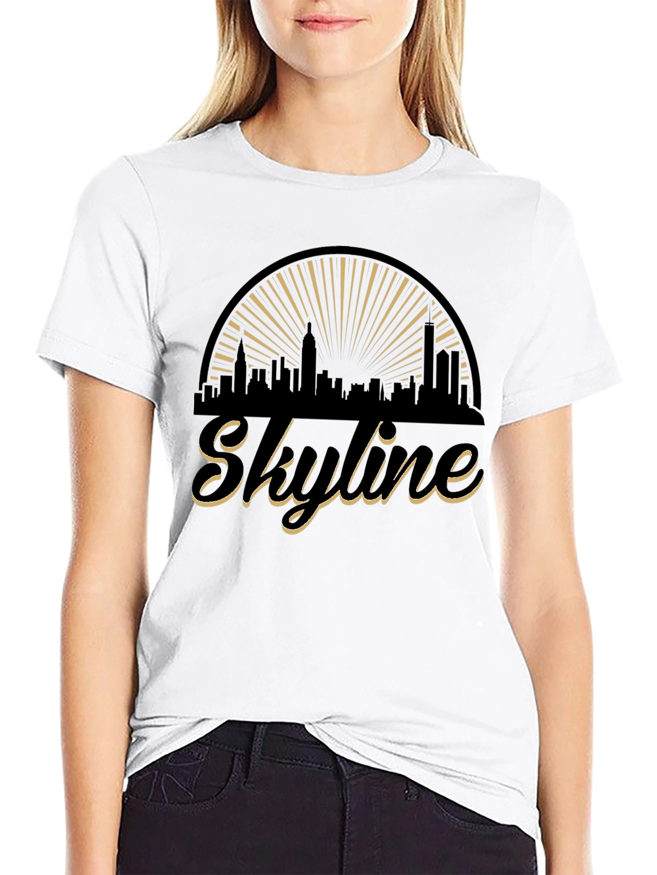 Skyline Graphic T-Shirt - Stylish Black Tee
