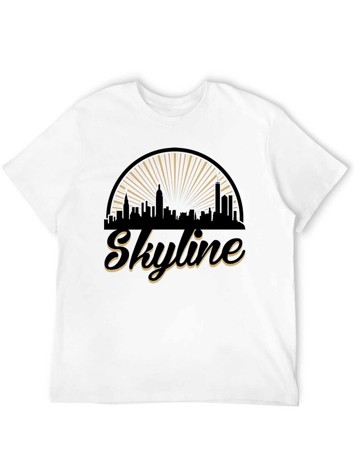 Skyline Graphic T-Shirt - Stylish Black Tee