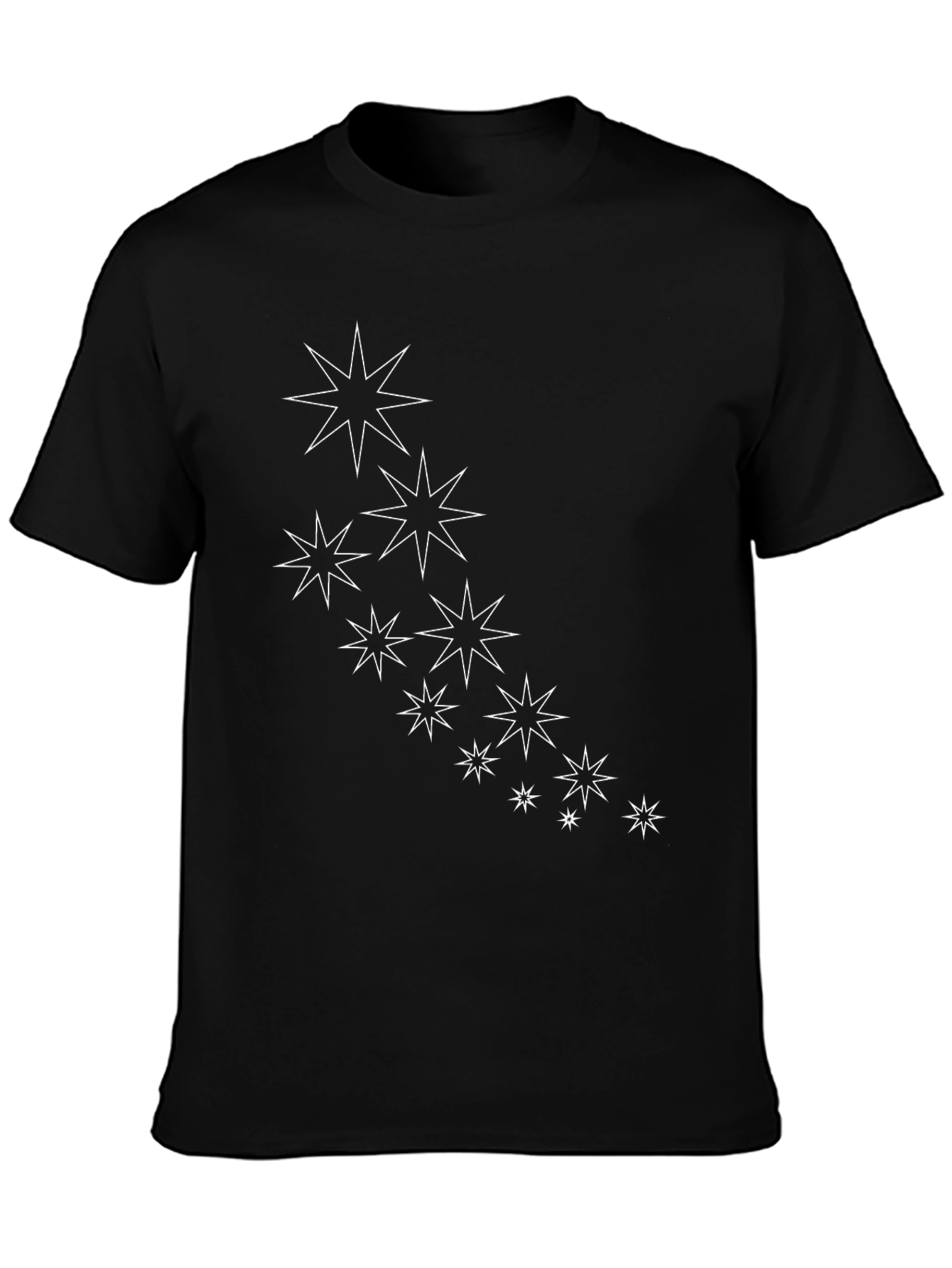 Stylish Black Tee with Star Burst Design