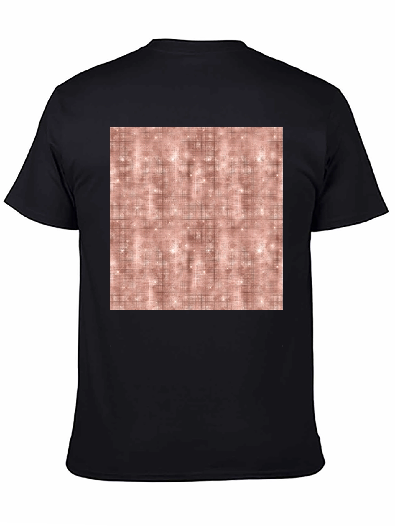 Stylish Black Tee with Rose Gold Sparkle Pattern