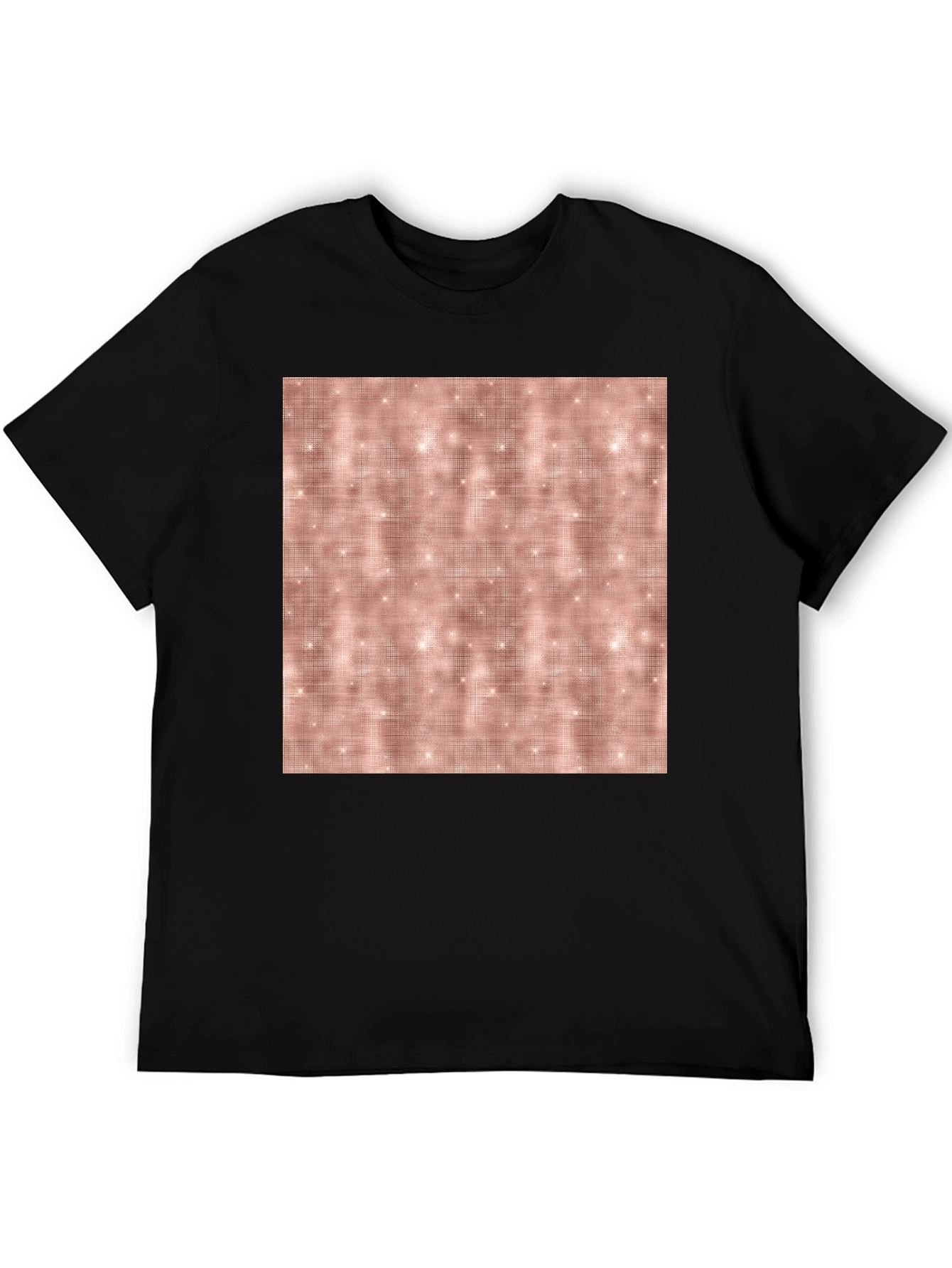 Stylish Black Tee with Rose Gold Sparkle Pattern
