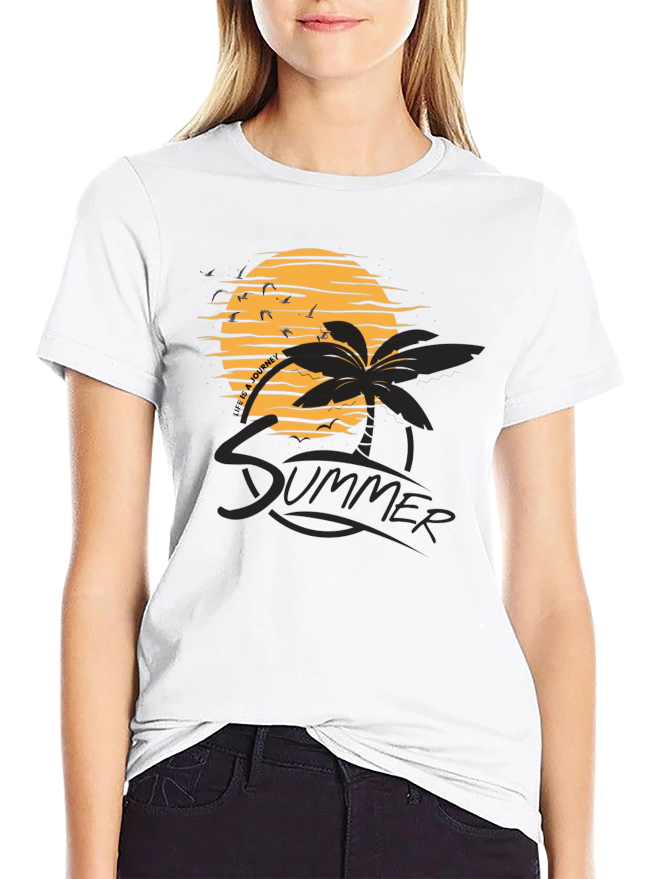 Summer Vibes Black Graphic Tee