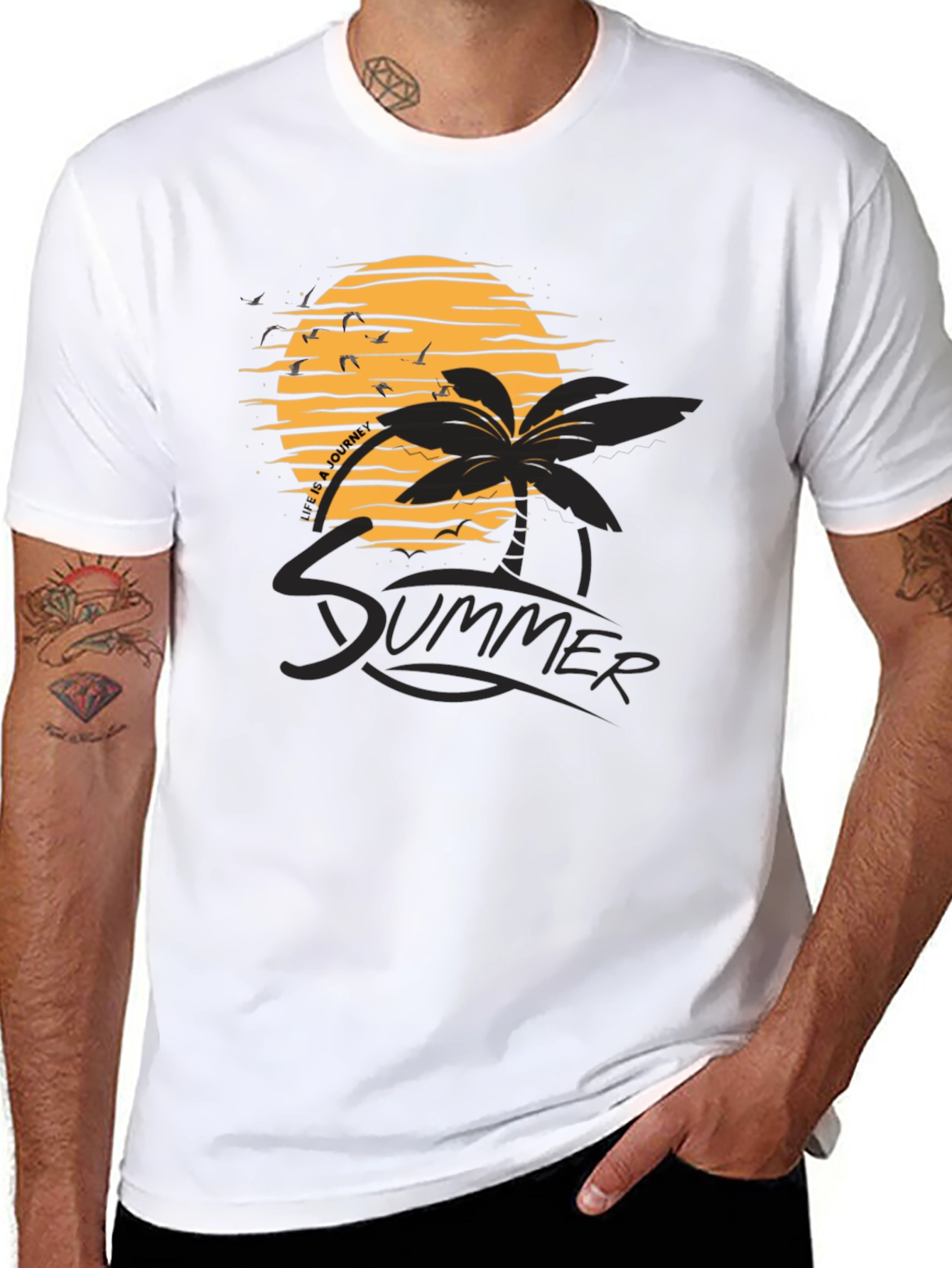 Summer Vibes Black Graphic Tee