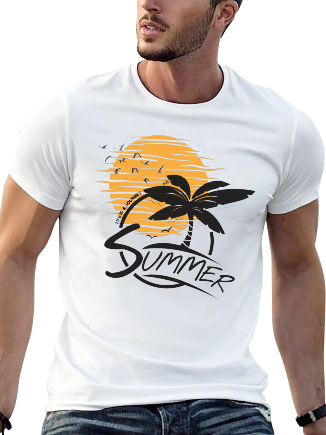 Summer Vibes Black Graphic Tee