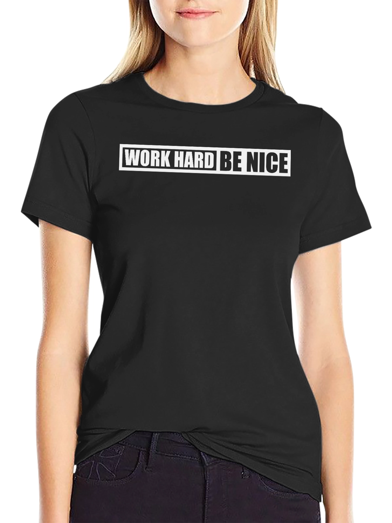 Work Hard Be Nice Graphic Tee - Black