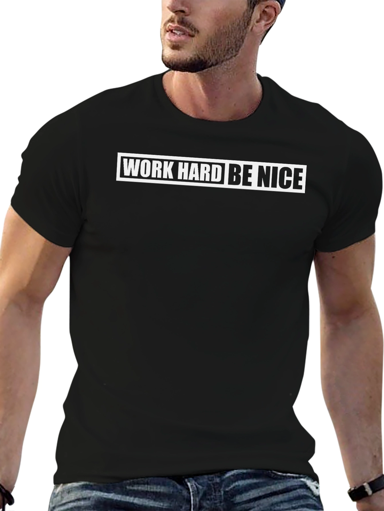 Work Hard Be Nice Graphic Tee - Black