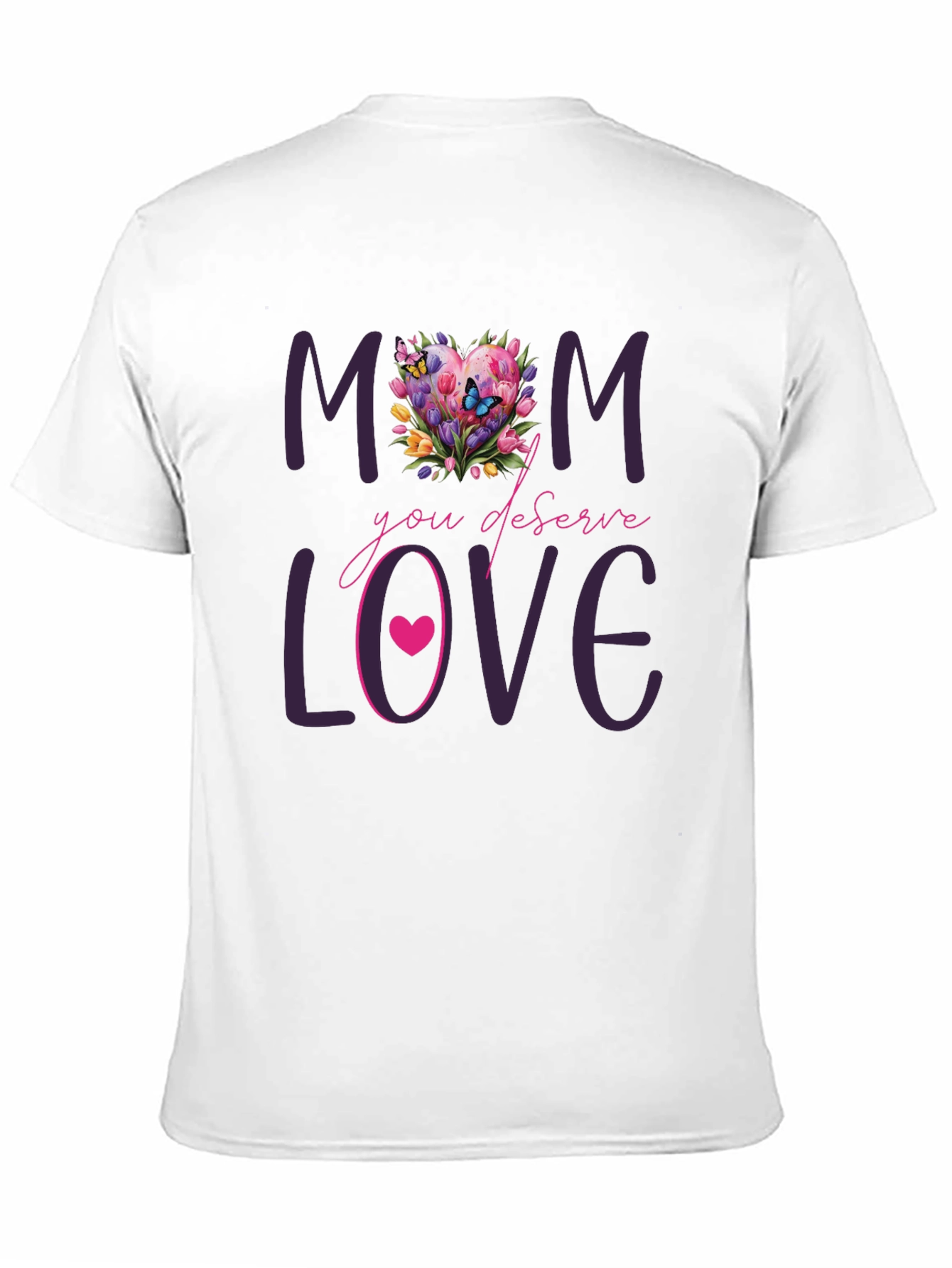 Mom Deserves Love Floral Heart T-Shirt