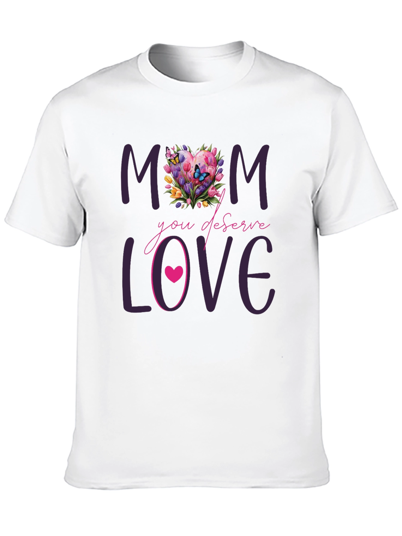 Mom Deserves Love Floral Heart T-Shirt