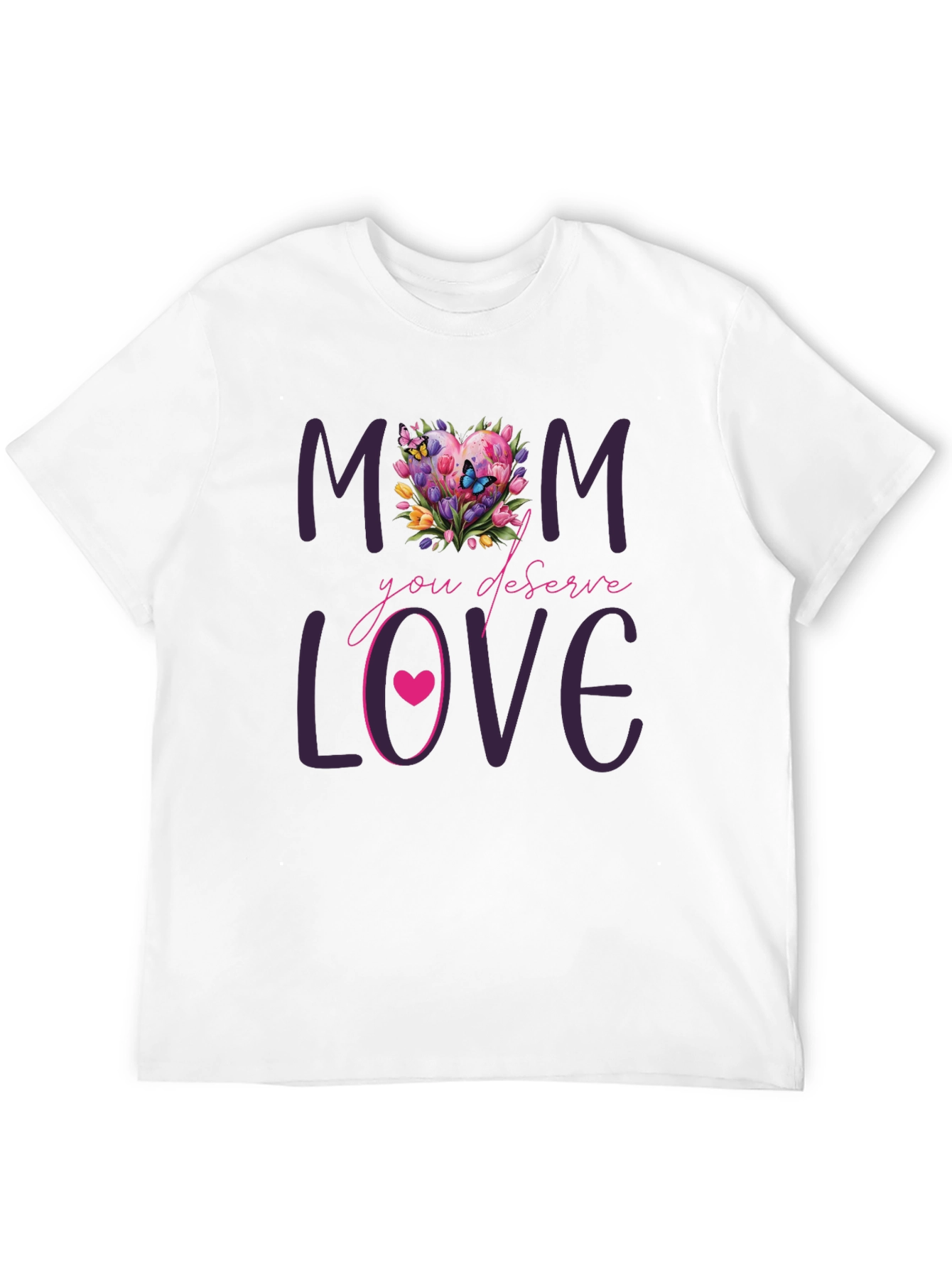 Mom Deserves Love Floral Heart T-Shirt