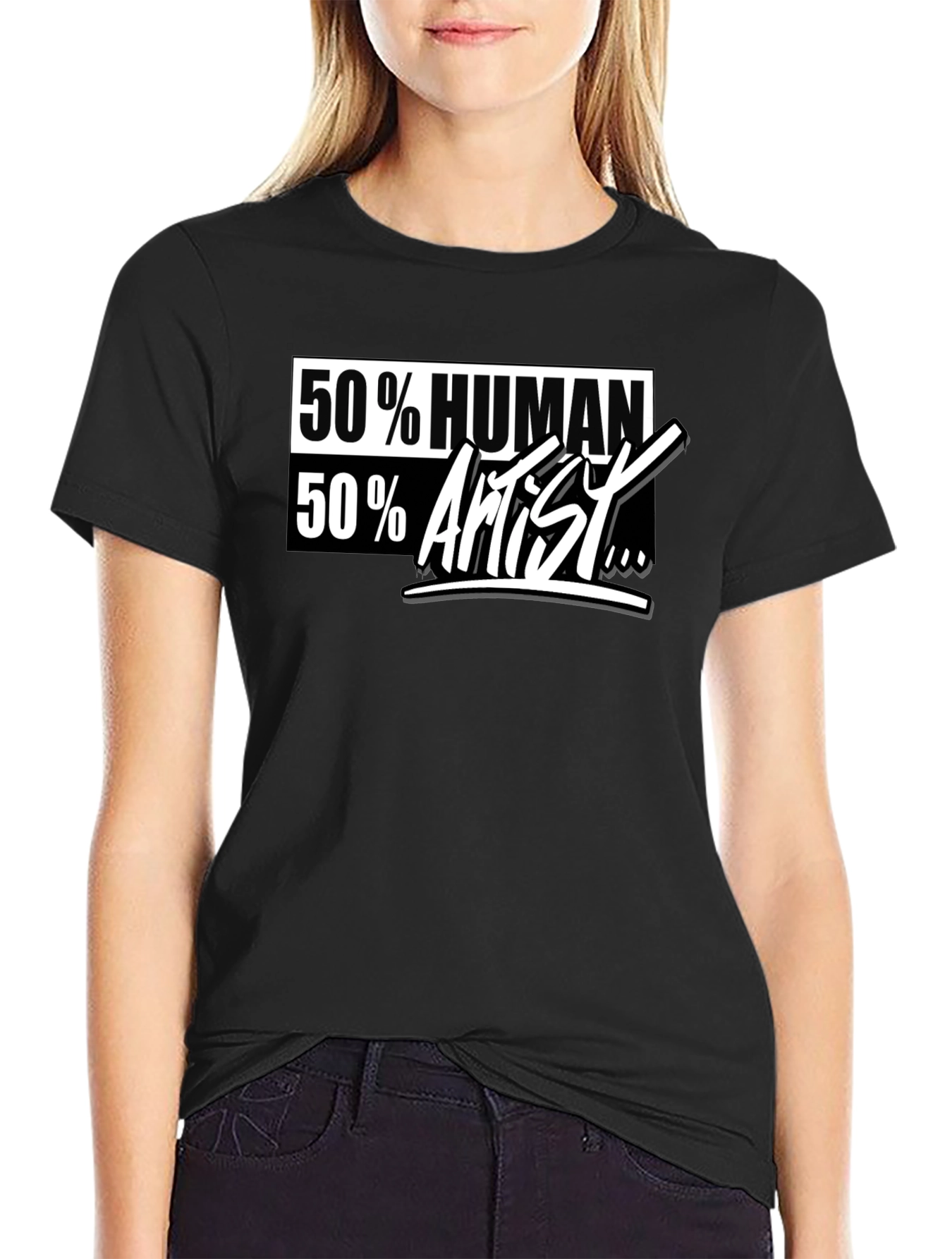 50% Human 50% Artist Graphic T-Shirt