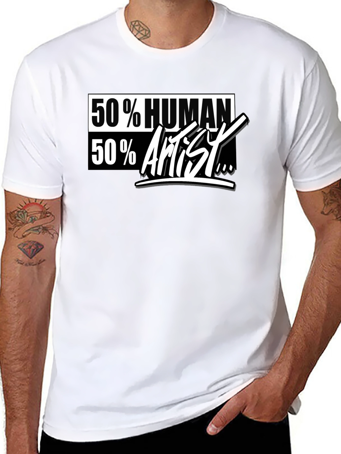 50% Human 50% Artist Graphic T-Shirt