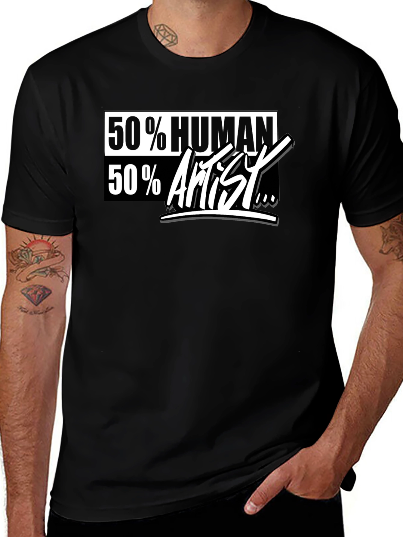 50% Human 50% Artist Graphic T-Shirt